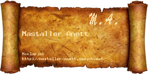 Mastaller Anett névjegykártya