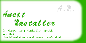 anett mastaller business card